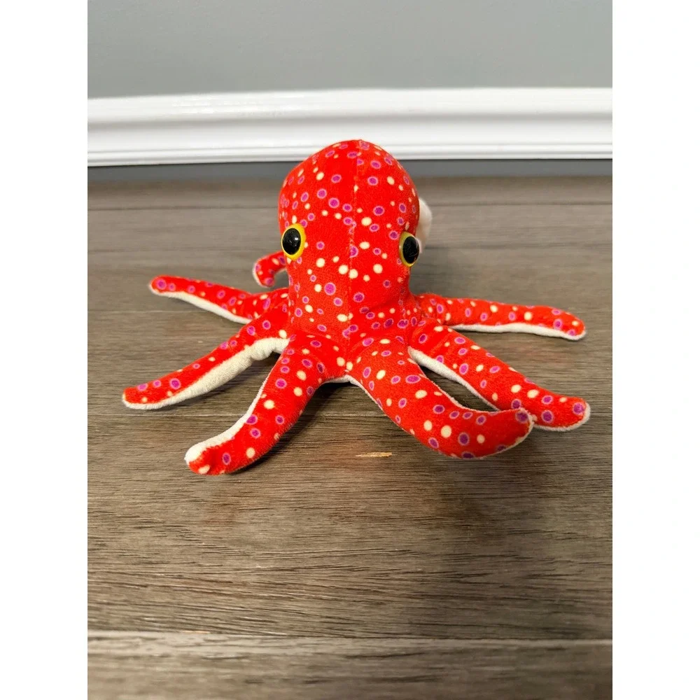 Wild‎ Republic Red with White Polka Dot Octopus Plush